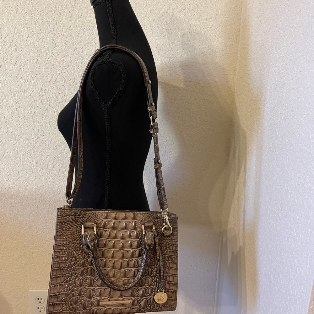 Brahmin Brown Embossed Leather Handbag - Picture 15 of 15